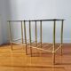 Pair of vintage 70s glass and brass sofa ends