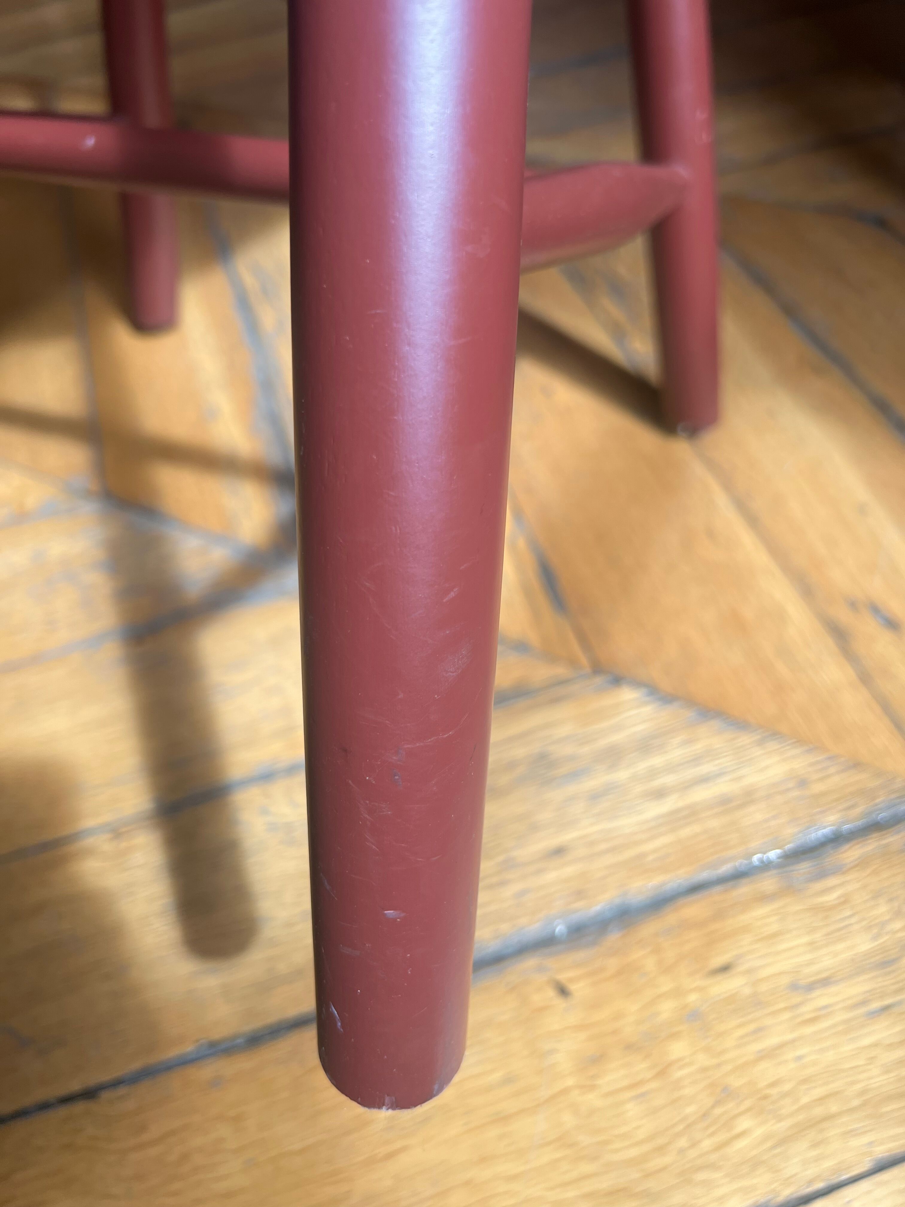 Wooden chair, FDB Mobler J46 burgundy
