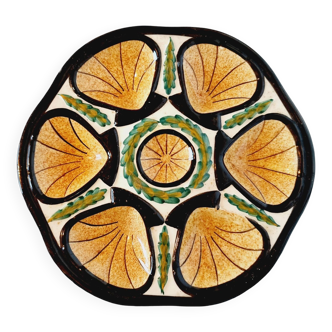 St Jean de Bretagne 1960s French ceramic oyster dish mid century style