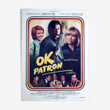 Affiche cinéma originale "Ok Patron" Jacques Dutronc