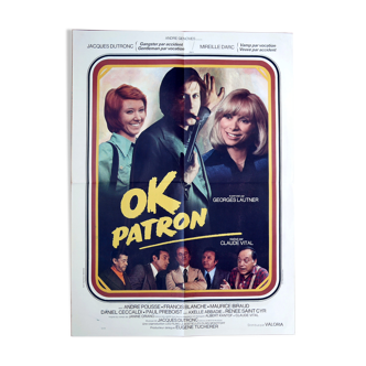 Affiche cinéma originale "Ok Patron" Jacques Dutronc