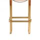 Classic Contemporary Bar Stool Metal Aged Brass and Natural Tobacco Leather