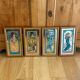 Lot de 4 miroirs sérigraphiés Mucha, les 4 saisons