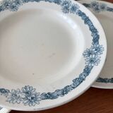 Set of 6 semi-deep plates in ironstone Longchamp model Denise.