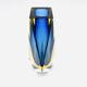 Flavio Poli vase for Seguso - Sommerso - Murano - Blue & Amber