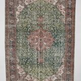 6x8 Vintage Green & Red Oriental Persian Rug, 172x252Cm