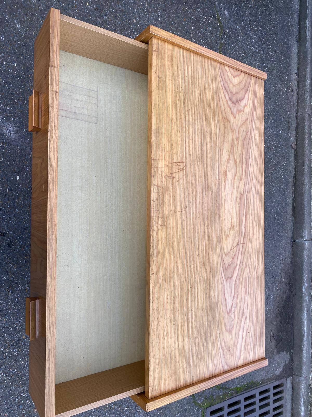 Scandinavian wardrobe with 2 sections in oak from the 1970s.
