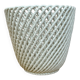 Vintage woven ceramic plant pot