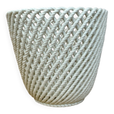 Vintage woven ceramic plant pot