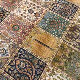 Oriental pattern rugs in virgin wool salmon background, 285x195 cm