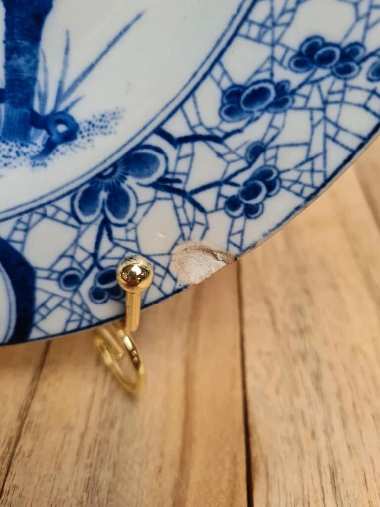 Antique hollow plate Creil and Montereau Japan / Monet blue