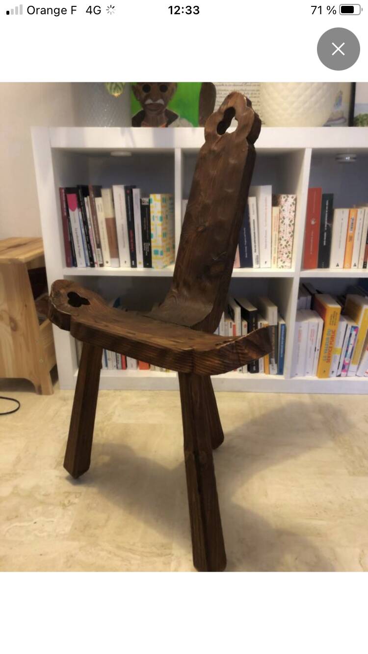 Brutalist tripod chair