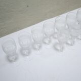 Series of 12 vintage red crystal wine glasses