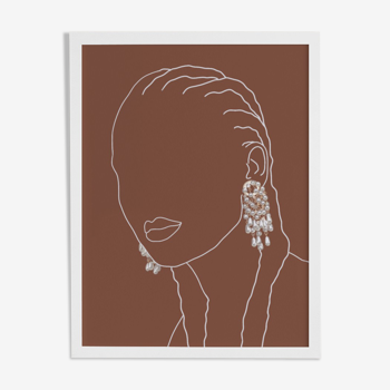 Illustration "la femme aux boucles d'oreilles" par noums atelier