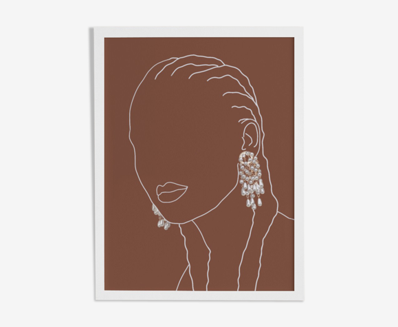 Illustration "la femme aux boucles d'oreilles" par noums atelier