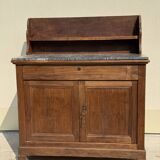 Grand buffet, meuble de toilette ancienne à dessus de marbre XIXe