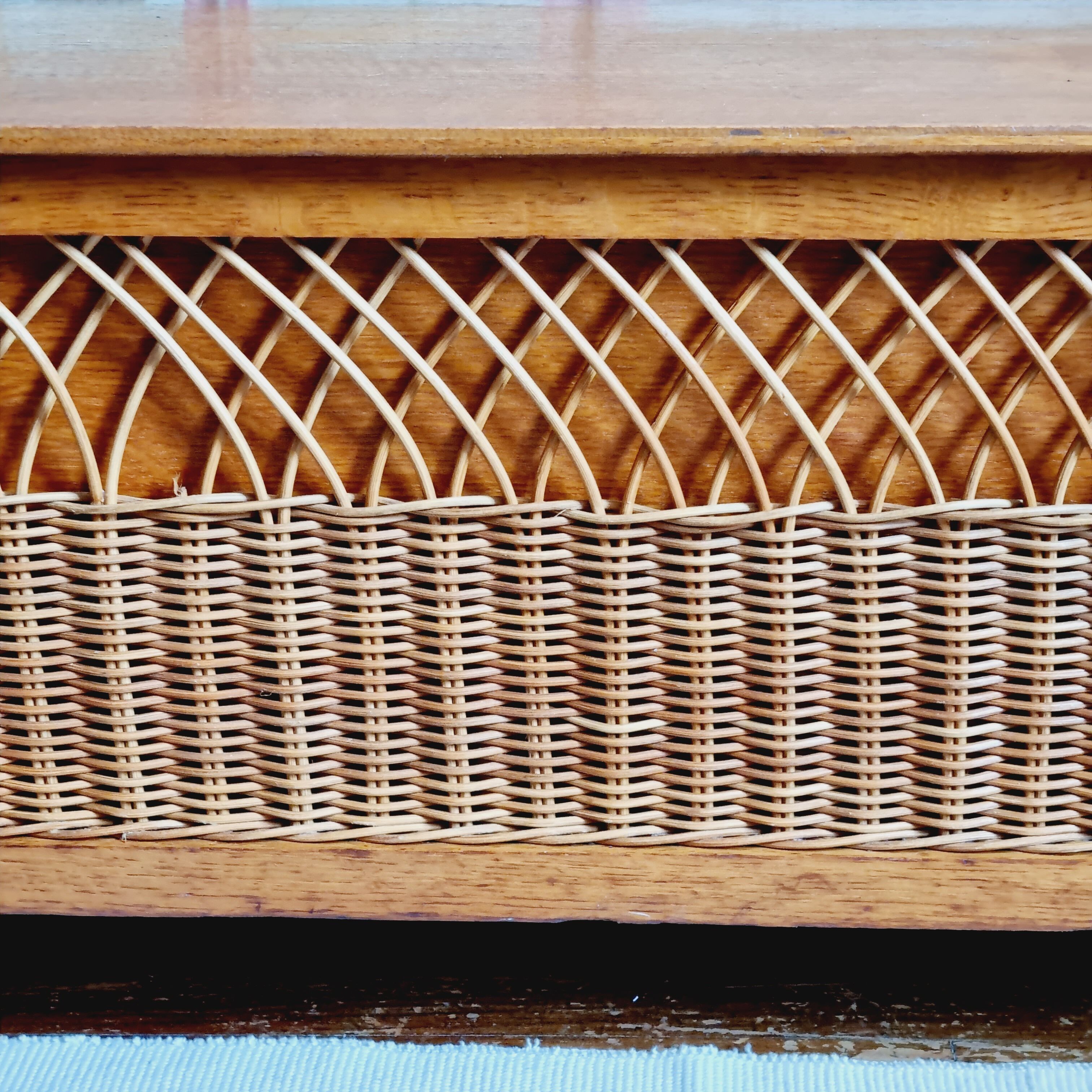 Bench chest veneer oak and rattan