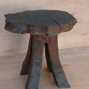 Brutalist oak stool