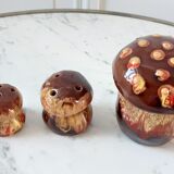 Ceramic salt/pepper trio in the 70s