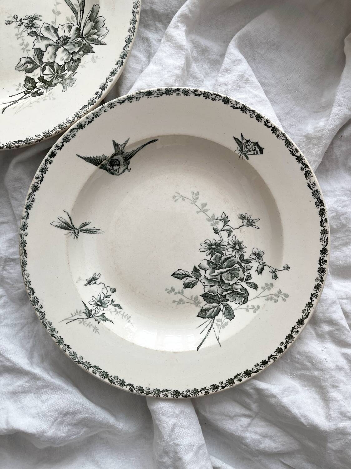 2 “French” ironstone soup plates from Choisy le Roi