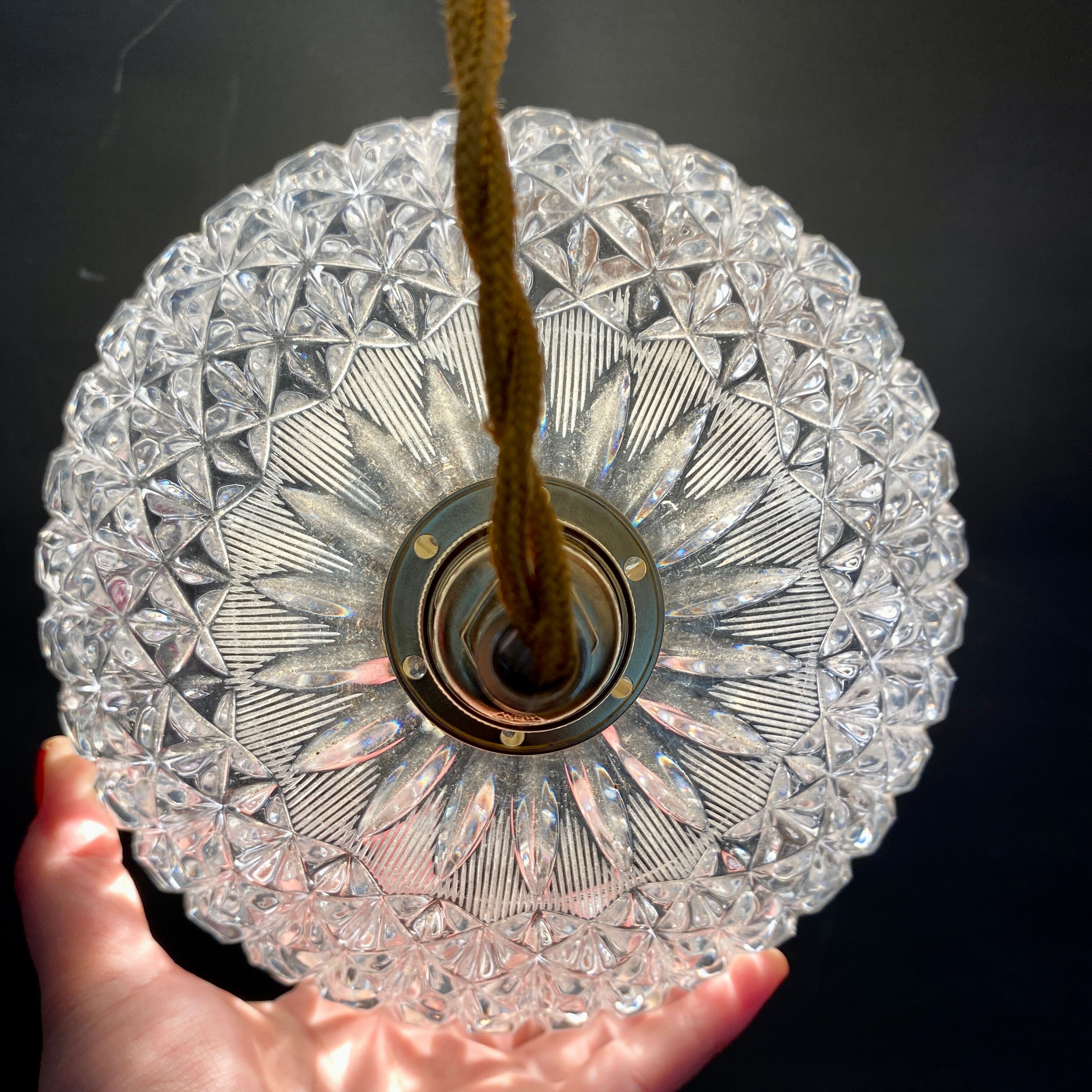Vintage glass lampshade pendant lamp
