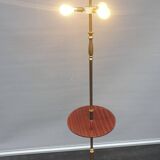 Brass floor lamp with neo-classical 3-light shelf