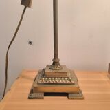 Art Deco bronze and frosted glass tulip lamp