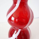 Italian carafe, blown glass, red Empoli.