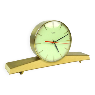 Mid Century brass desk clock by Diehl