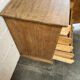 Old small workshop counter for haberdashery in oak.
