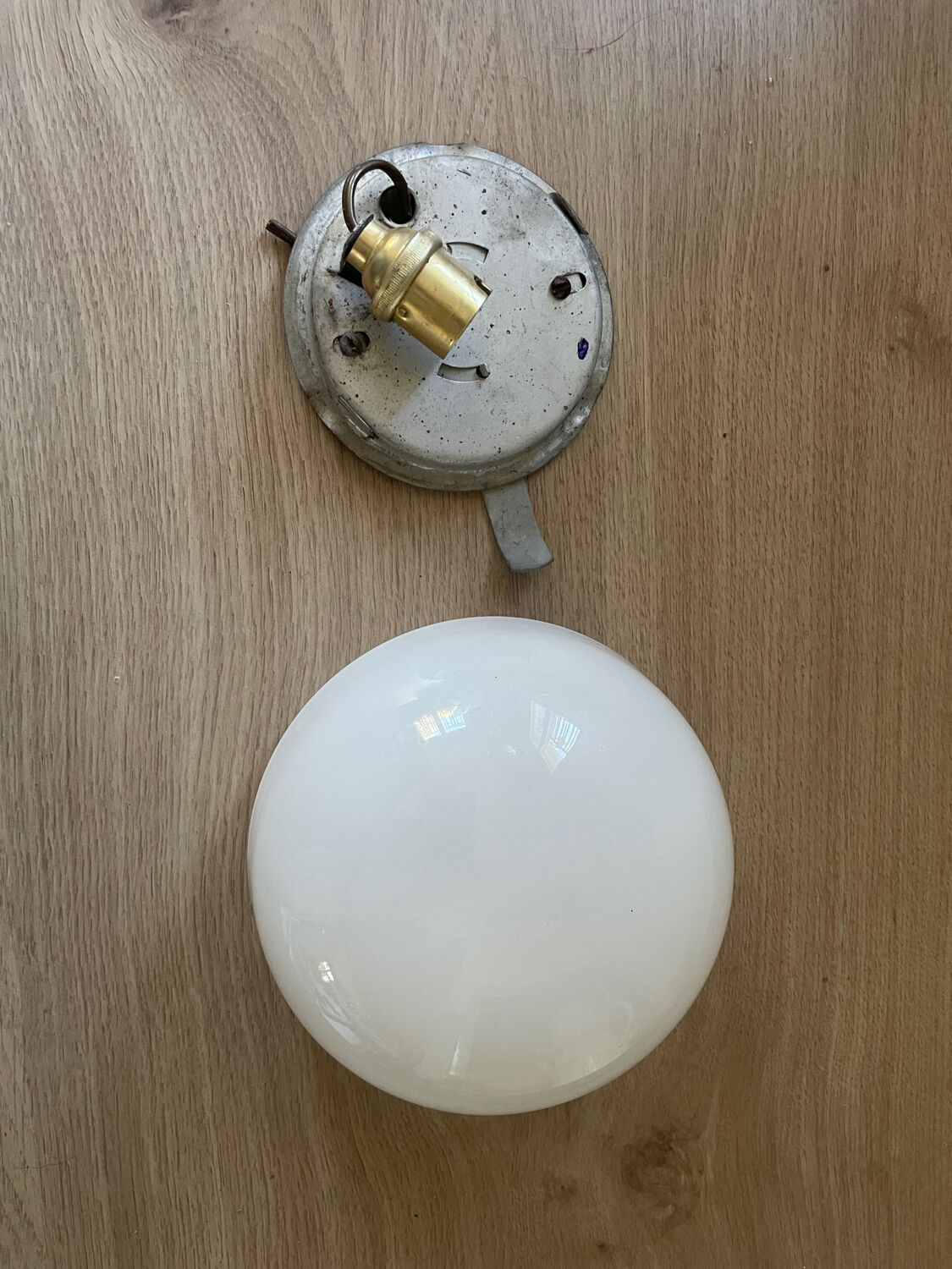 Vintage opaline glass ceiling light