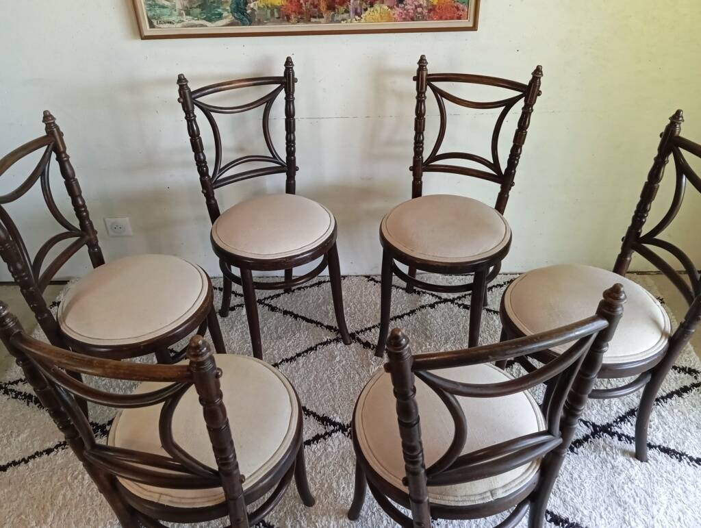 Set of 6 Fischel bistro chairs, early 1900s
