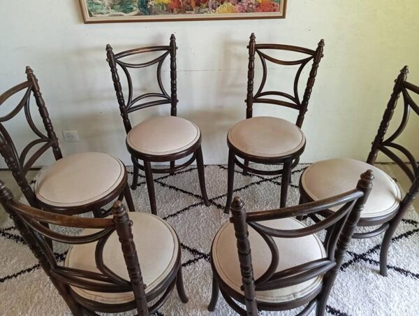 Série de 6 chaises bistrot Fischel début 1900