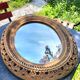 Oval rattan mirror