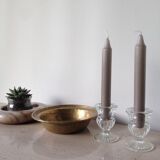 Paire de bougeoirs anciens en verre