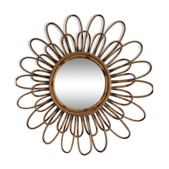 Vintage rattan mirror