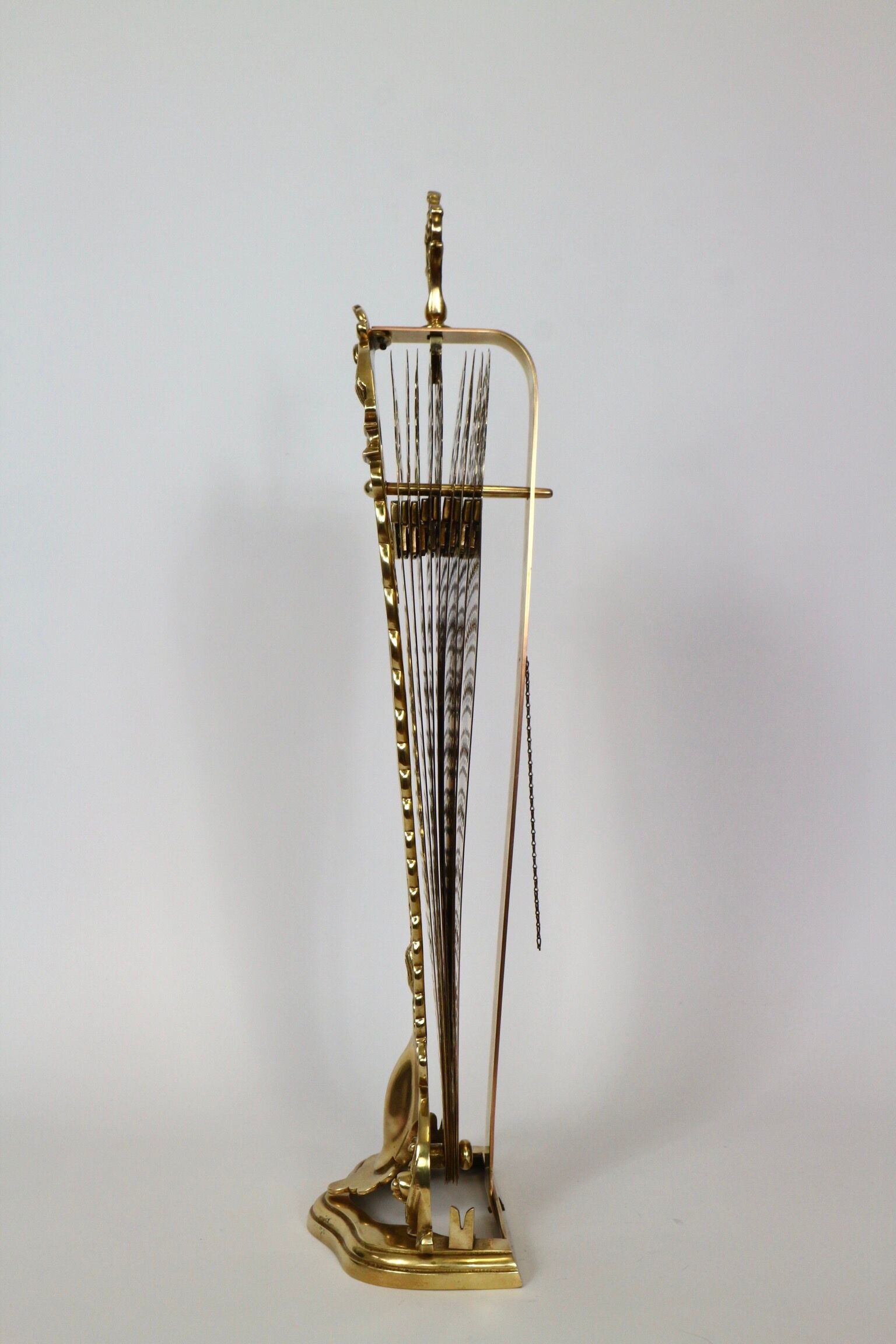 Fireplace peacock tail effect vintage, brass