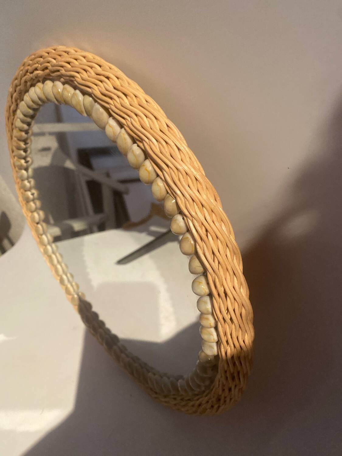 Miroir en rotin