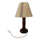 Lampe pied bois tourné style Charles Dudouyt