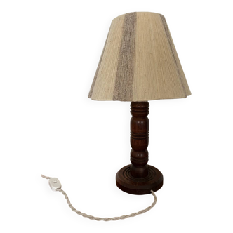 Lampe pied bois tourné style Charles Dudouyt