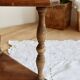 Vintage wooden corner wall shelf with 3 levels – Turned wooden supports