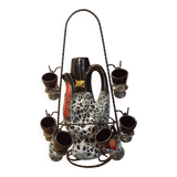 Fat lava ceramic liquor service by vallauris, france