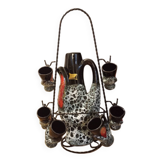 Fat lava ceramic liquor service by vallauris, france