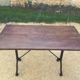 Cast iron and wood bistro table