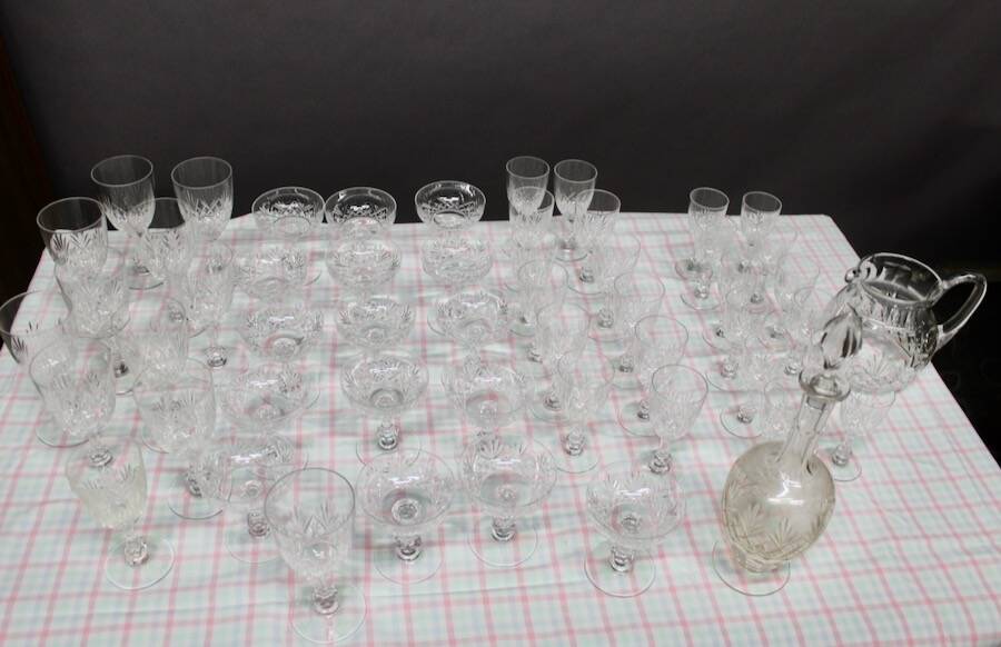 Crystal glass service Saint Louis Model MASSENET 54 pieces
