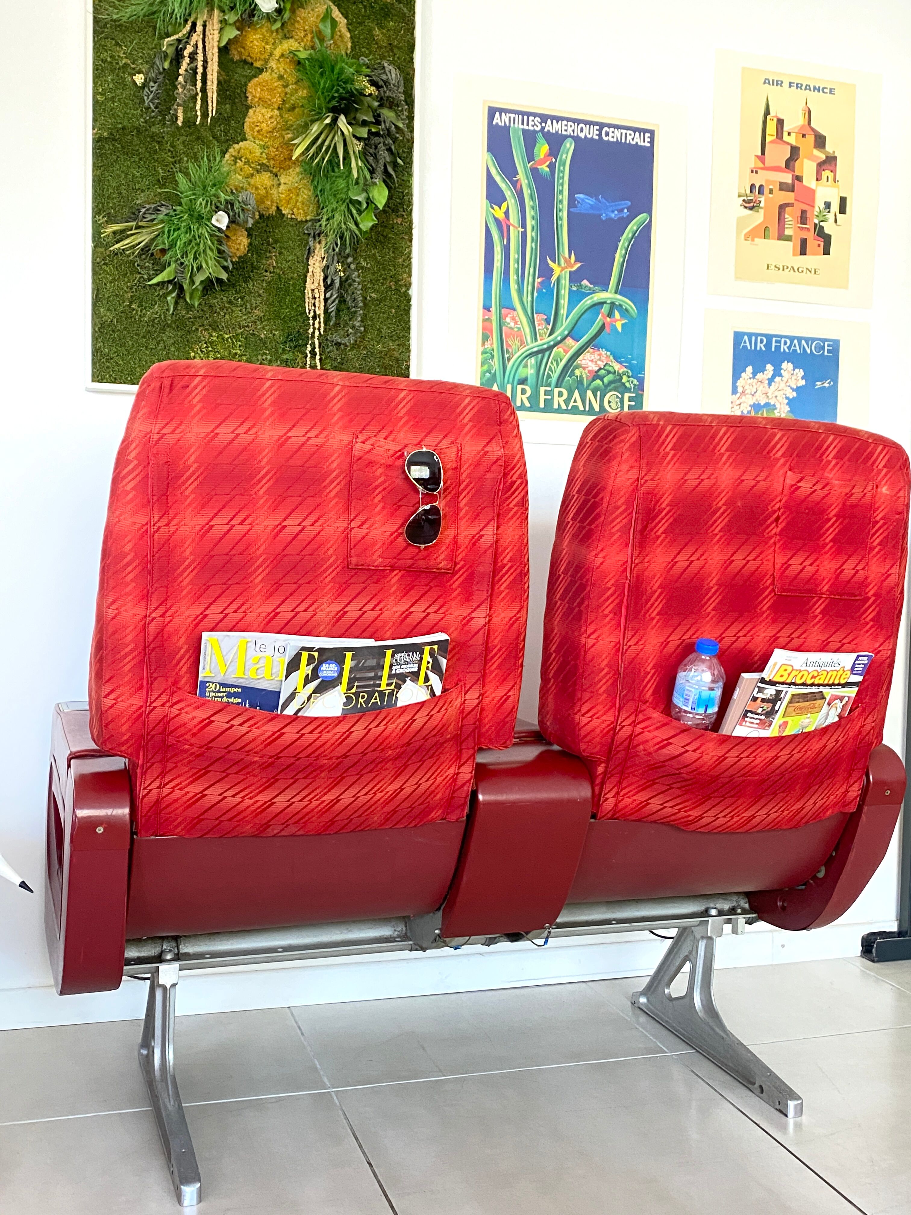 Vintage Air France aircraft chairs