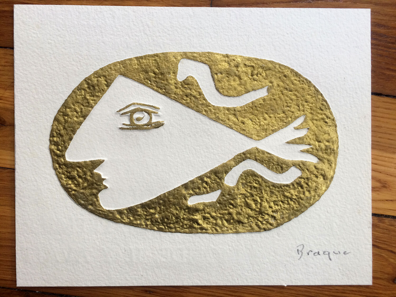 Lithographie et relief en or fin Georges Braques
