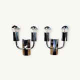 Pair of 1970 chrome wall lamps