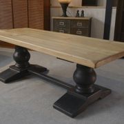 Antique monastery table in solid oak, dovetail joint, 20th century
