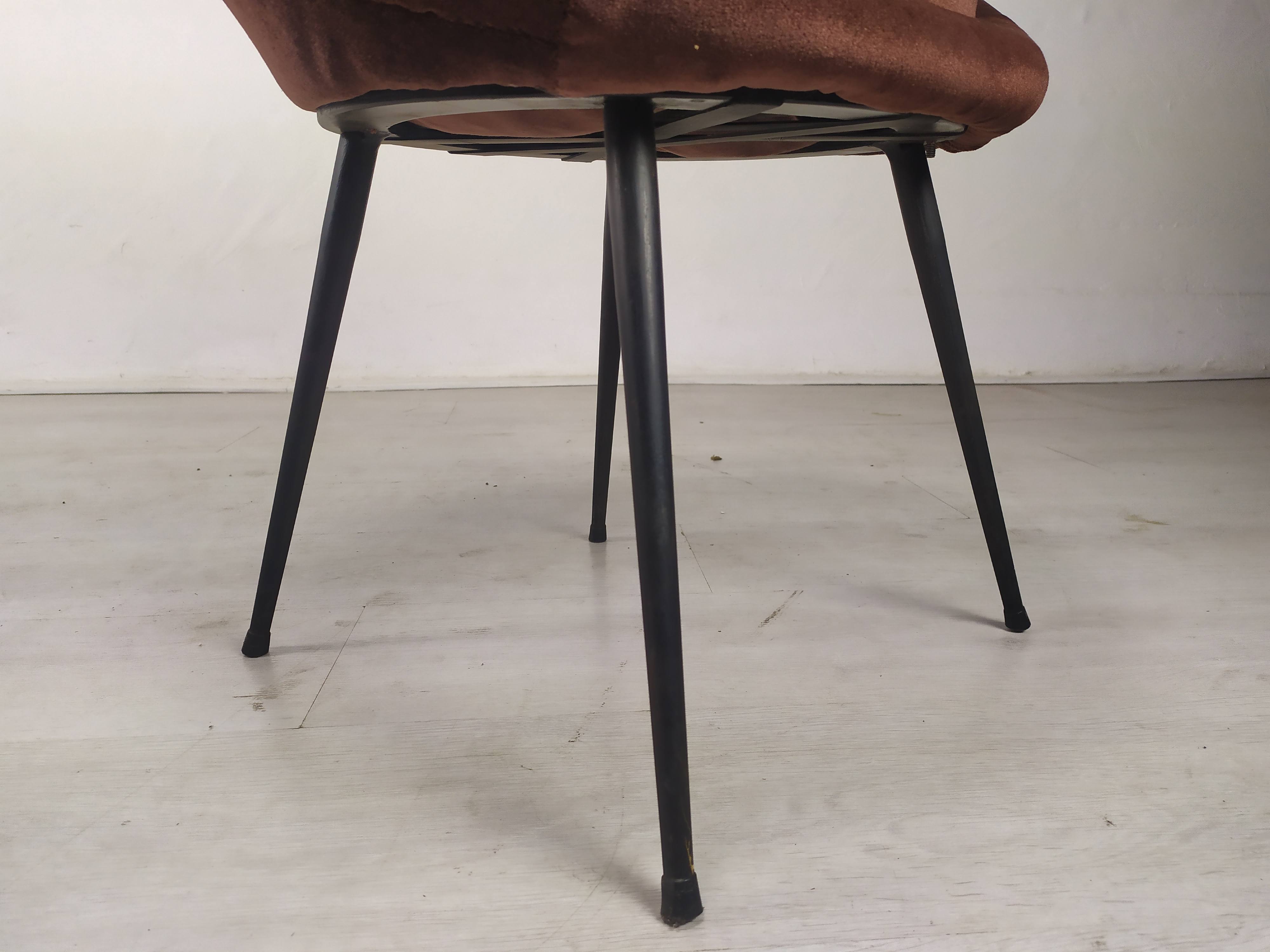 Vintage armchair velvet brown